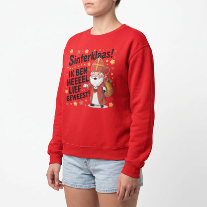 Feestelijke Sweater Met Sinterklaas Print En Ronde Hals -  Martha