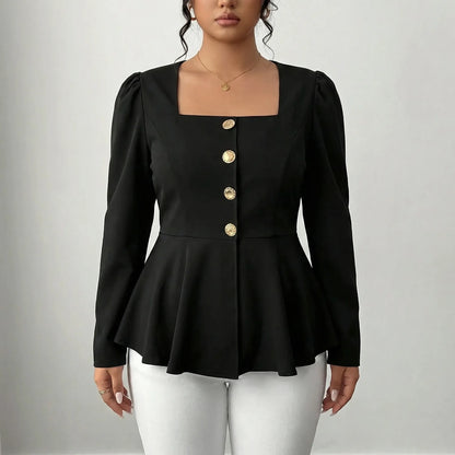 Fitted Peplum Waist Top - Eula