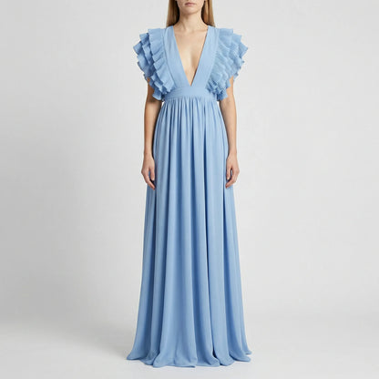 Fließendes Abendkleid Mit Rüschenärmeln - Gladys