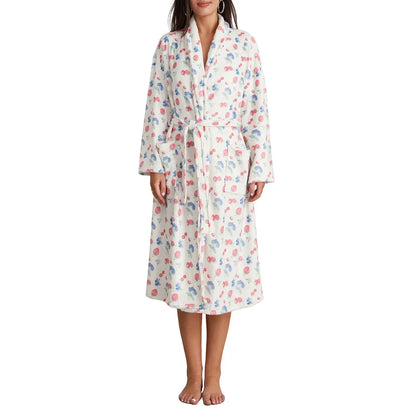 Floral Print Long Dressing Gown - Rebecca