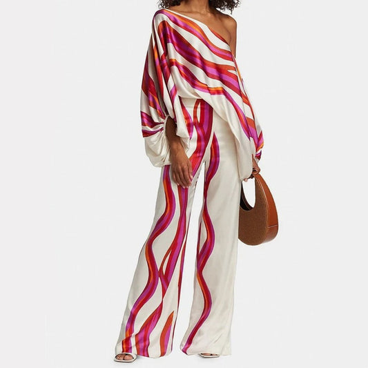 Tweedelige Dames set met print & losse pasvorm – Valeria