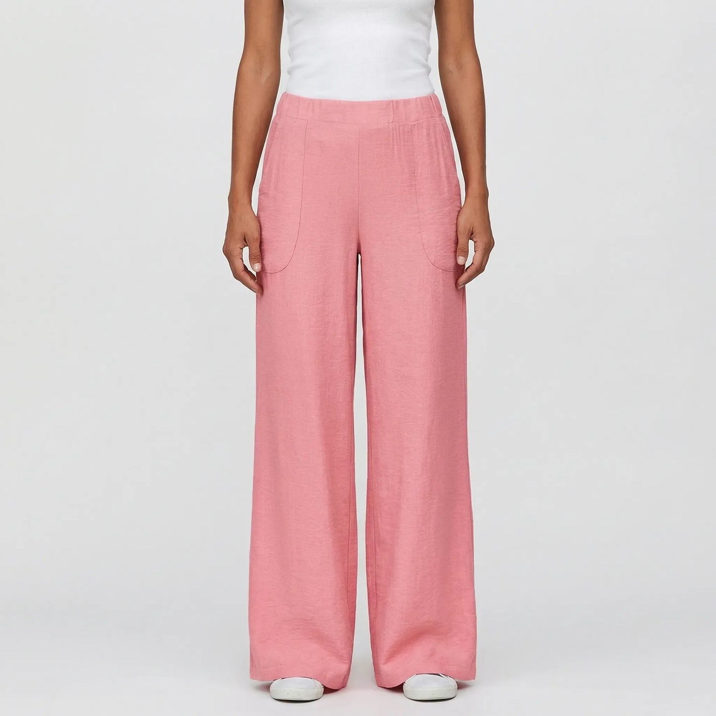 Full-Length Wide-Leg Casual Trousers - Renee