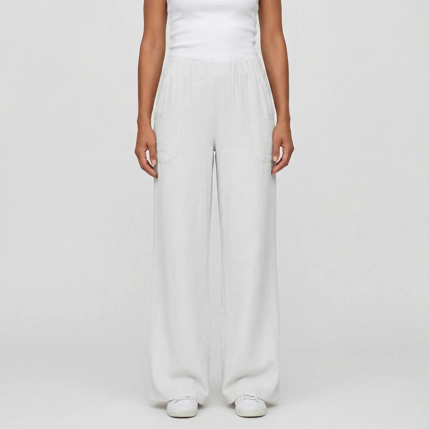 Full-Length Wide-Leg Casual Trousers - Renee