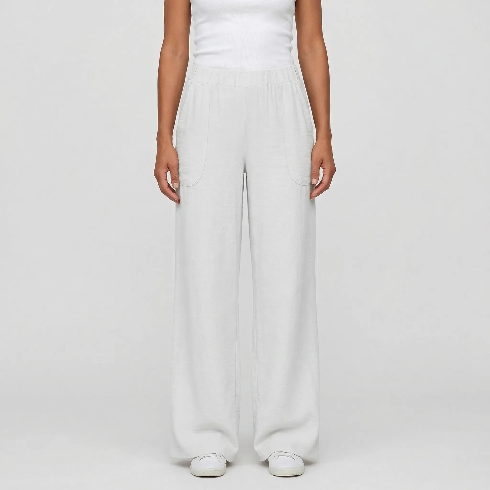 Full-Length Wide-Leg Casual Trousers - Renee