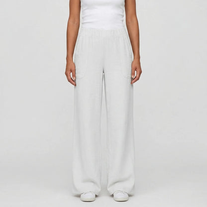 Full-Length Wide-Leg Casual Trousers - Renee