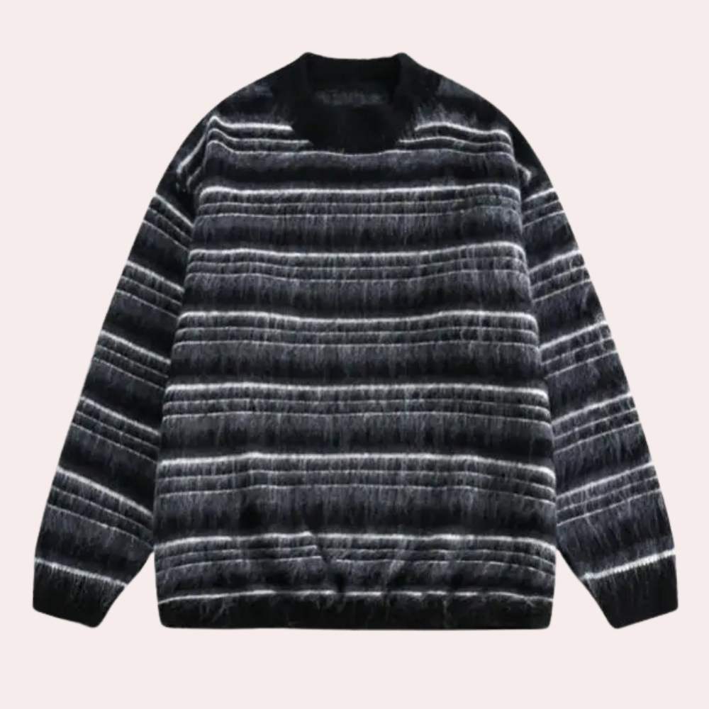 Gestreepte Heren Sweater met Comfortabele Pasvorm - Dorian