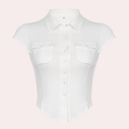 Veelzijdige Witte Dames Blouse - Nova