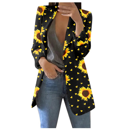 Geprinte Cropped Dames Blazer - Savannah