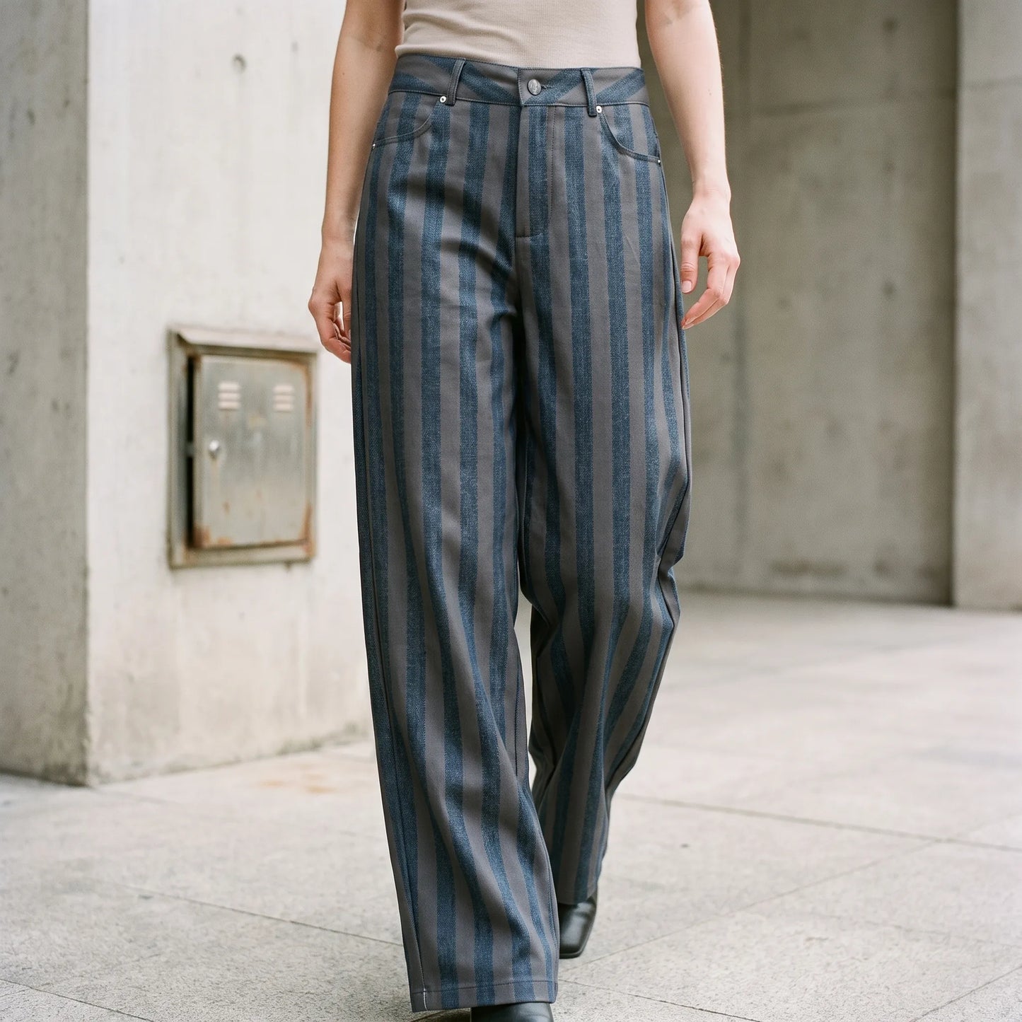 Gestreepte Wide Leg Jeans -  Tracy