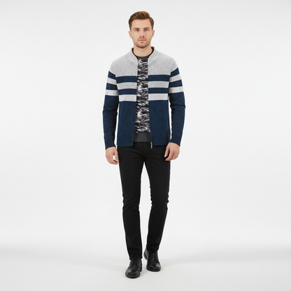 Gestreiftes Herbstvest - WarmKnit