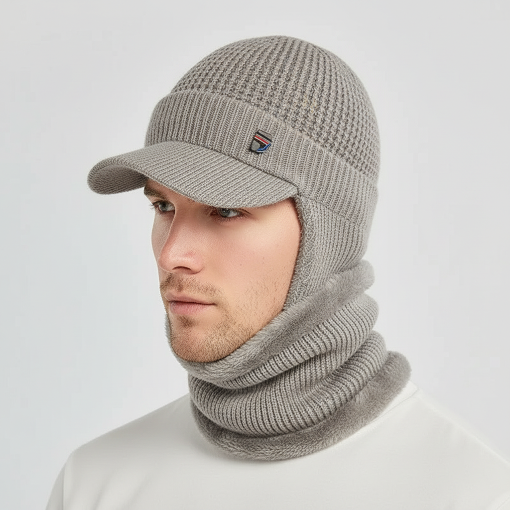 Gestrickte Herrenmütze Mit Schirm - FrostVisor