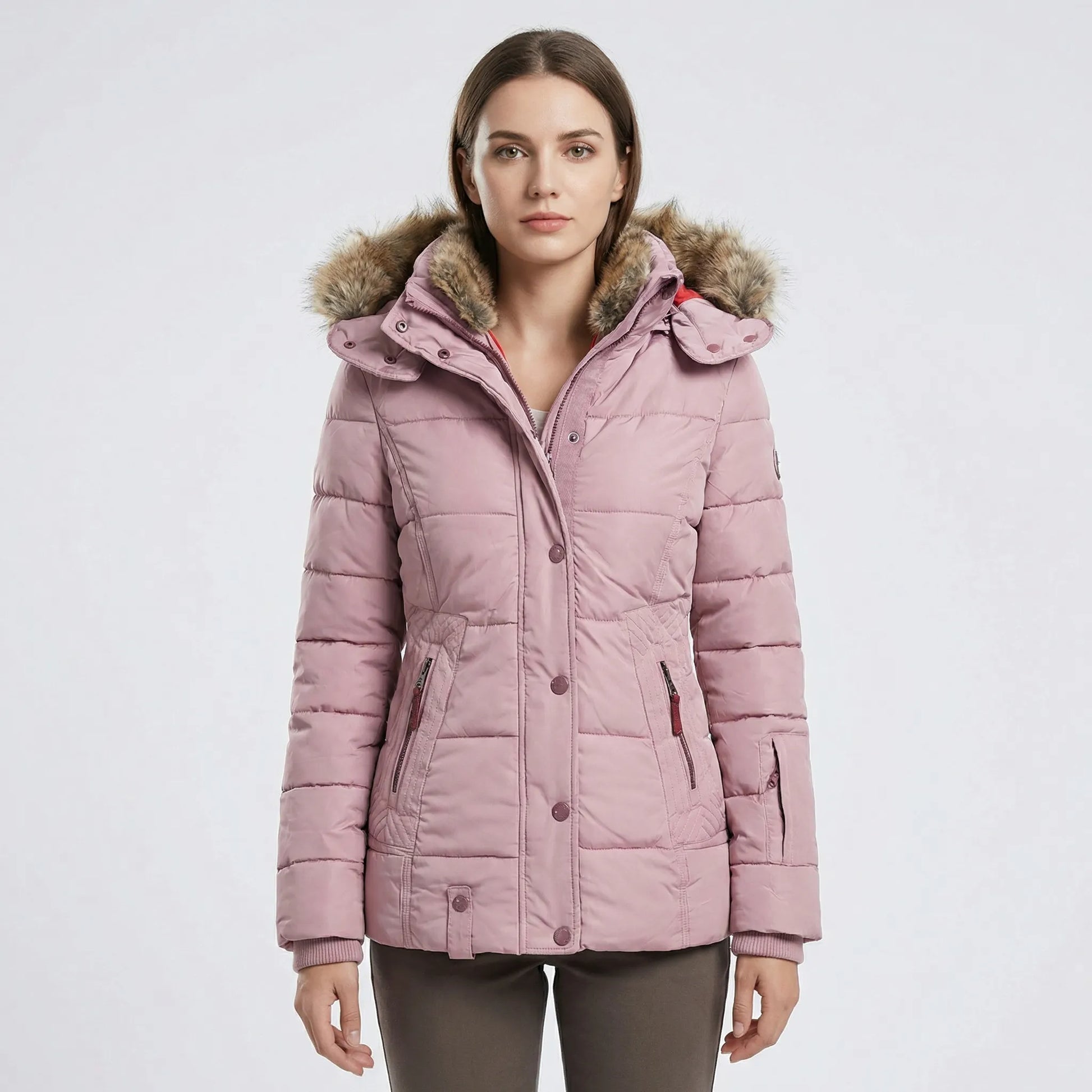 Gevoerde Winterjas Met Bontcapuchon - Sheryl