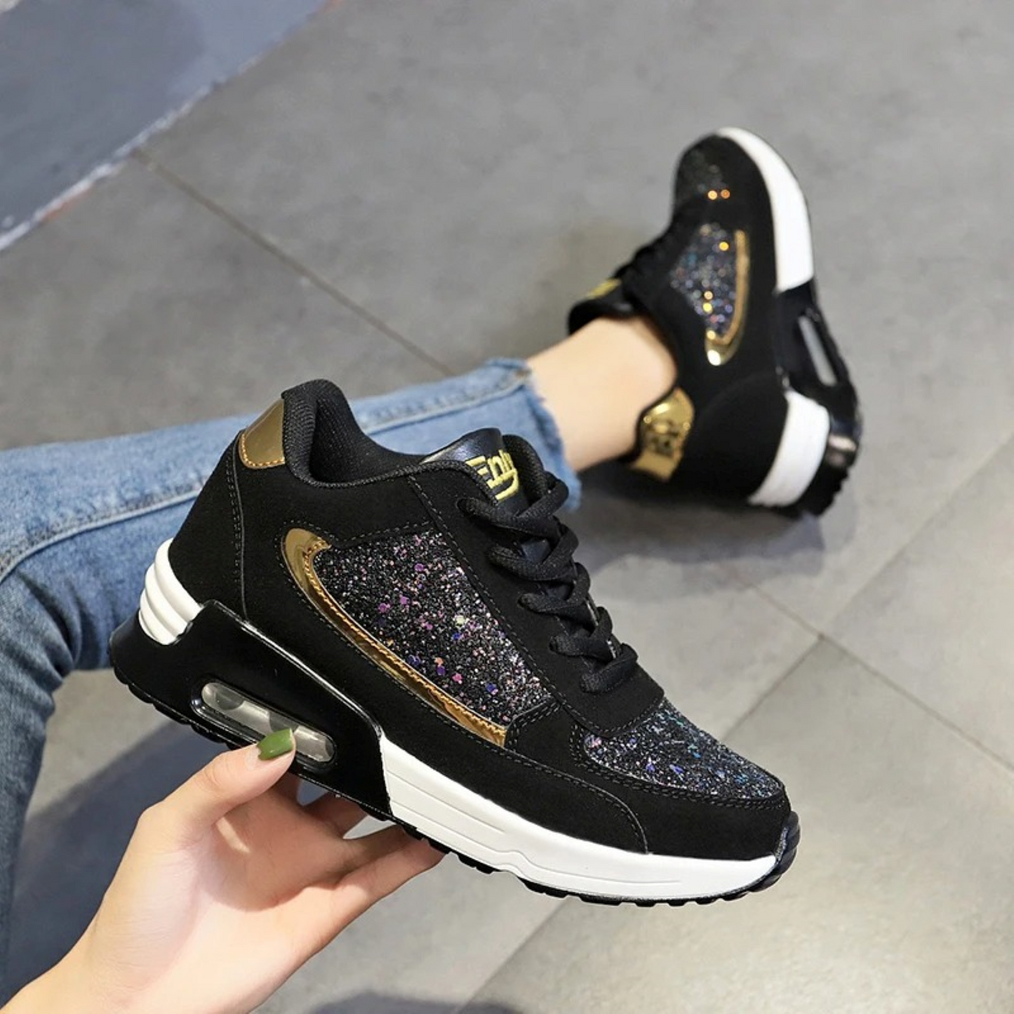 Glitter Damesschoenen voor Ademend Comfort - SparkleFit