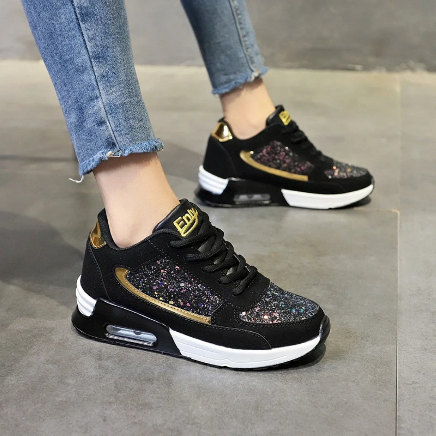 Glitter Damesschoenen voor Ademend Comfort - SparkleFit