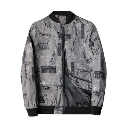 Heren Bomberjack met Abstracte Print - Enzo
