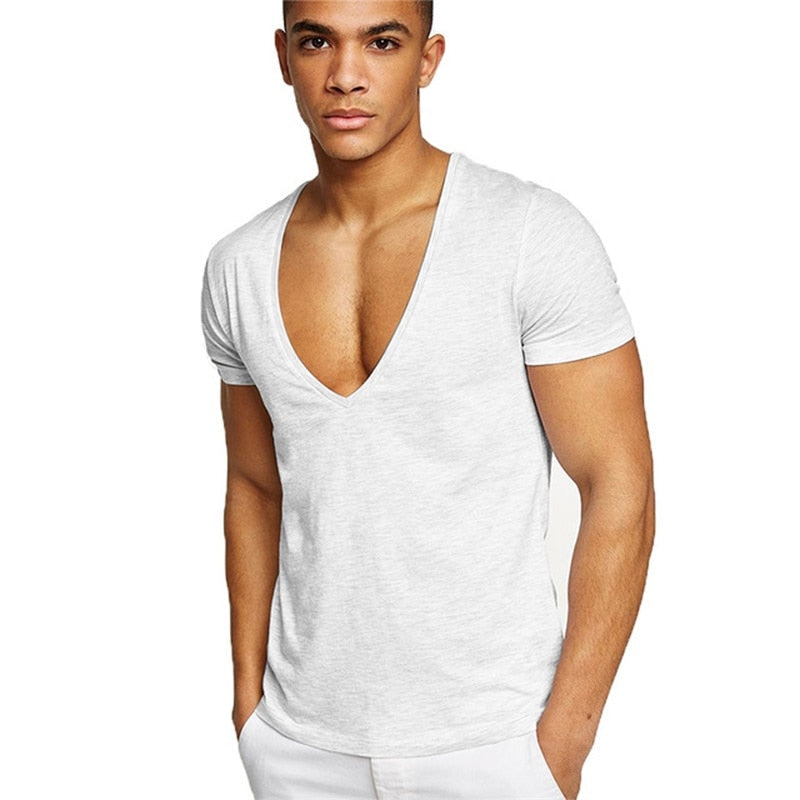 Lässig en figuuraccentuerend heren V-hals T-shirt – Jonas
