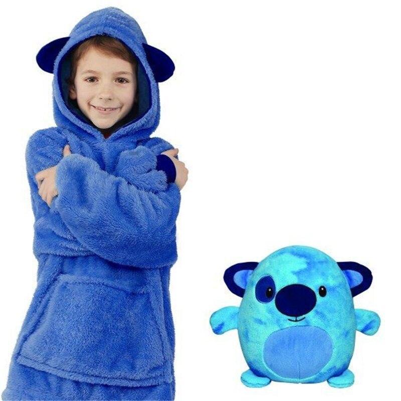 Winterse hoodie voor kinderen met omkeerbare pluche-dierfunctie – Momo Sneeuwvlok-editie