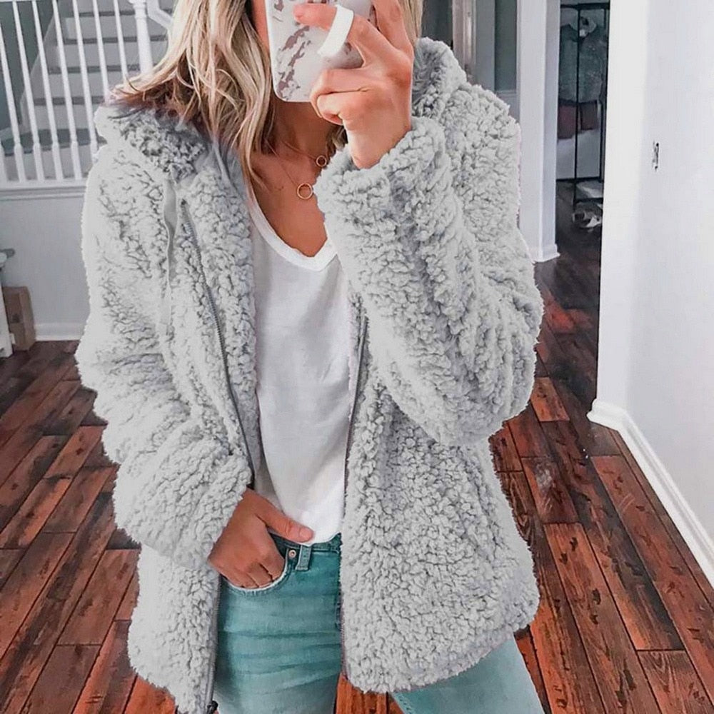 Fluffy Damesvest met Capuchon - Sofia