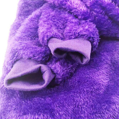 Winterse hoodie voor kinderen met omkeerbare pluche-dierfunctie – Momo Sneeuwvlok-editie