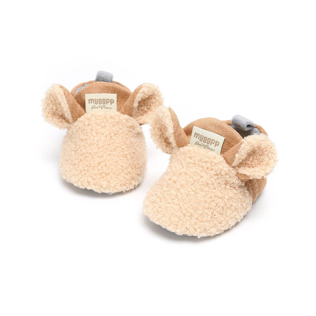 Zachte slipvaste loopschoentjes voor baby's met lammetjesmotief – Winterwonder Stapjeswarm
