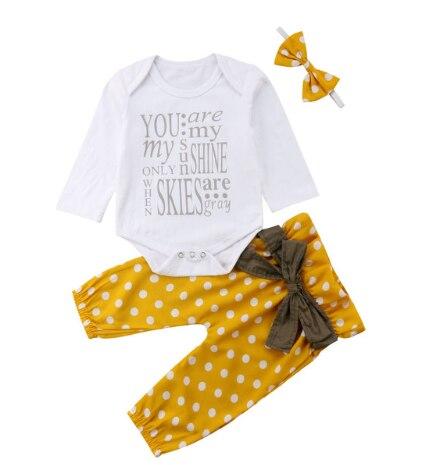 Baby-outfit met tekst & broekje met ruches – Herfstmagie-set