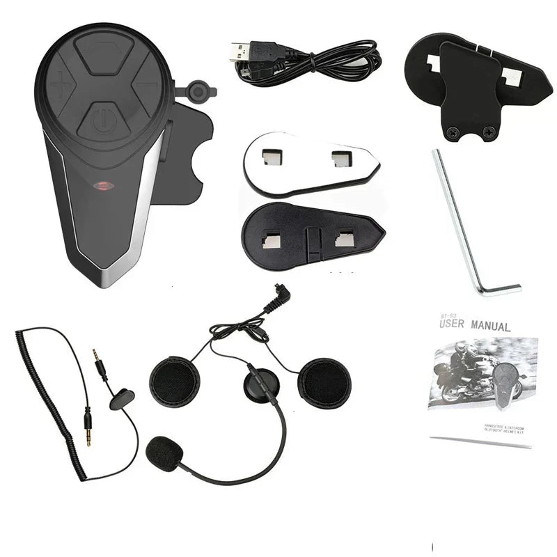 Motorhelm Bluetooth Intercom met FM & 1000m Bereik – RoadLink S3