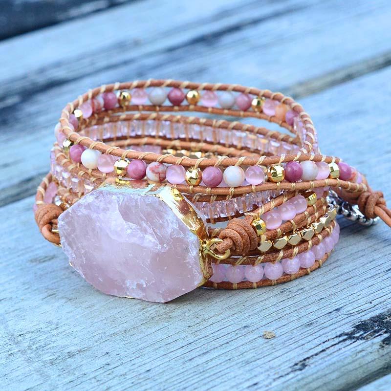 Gouden Rozenkwarts Armband - Amoria