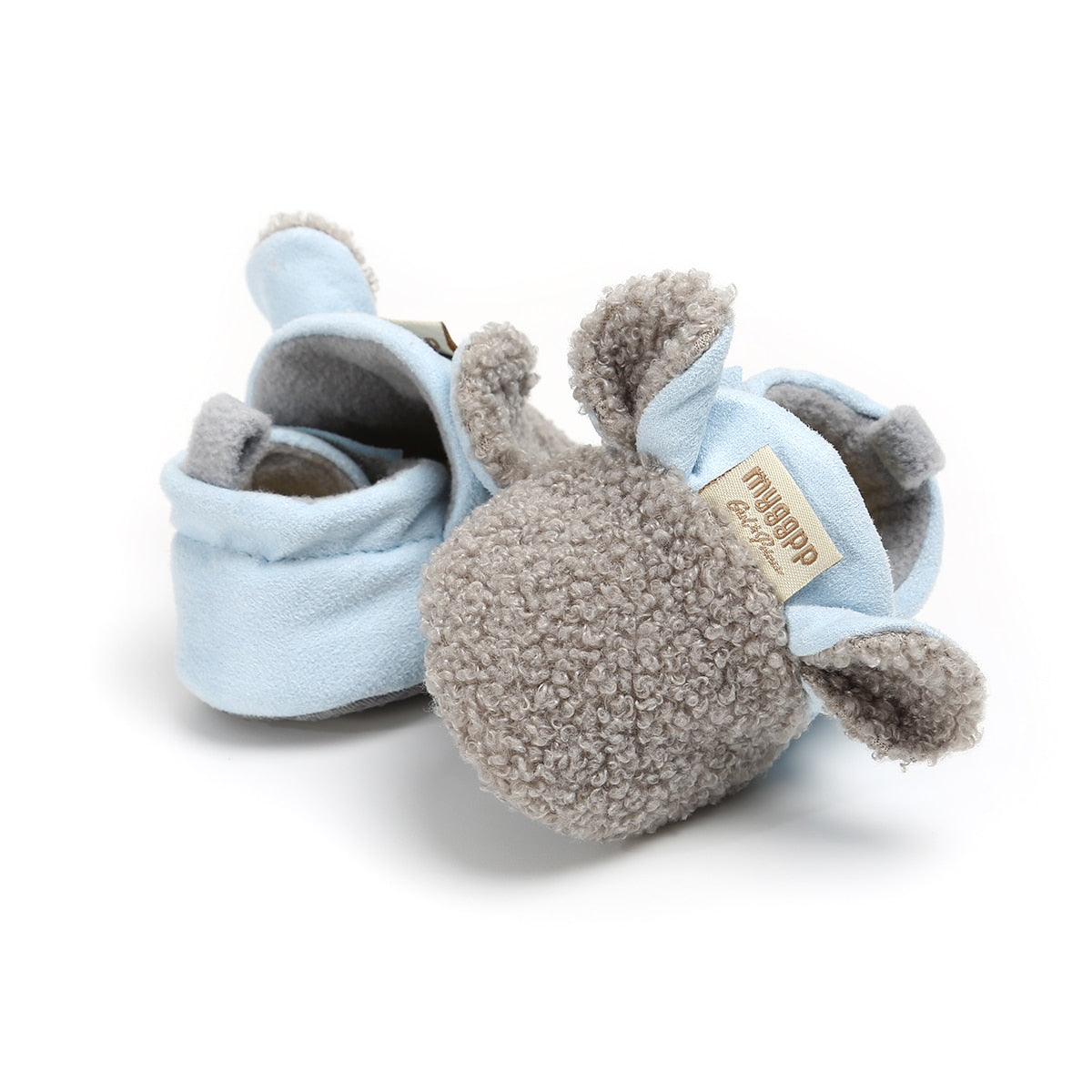 Zachte slipvaste loopschoentjes voor baby's met lammetjesmotief – Winterwonder Stapjeswarm