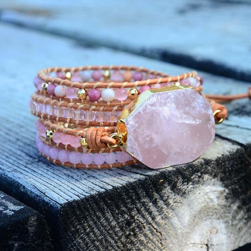 Gouden Rozenkwarts Armband - Amoria