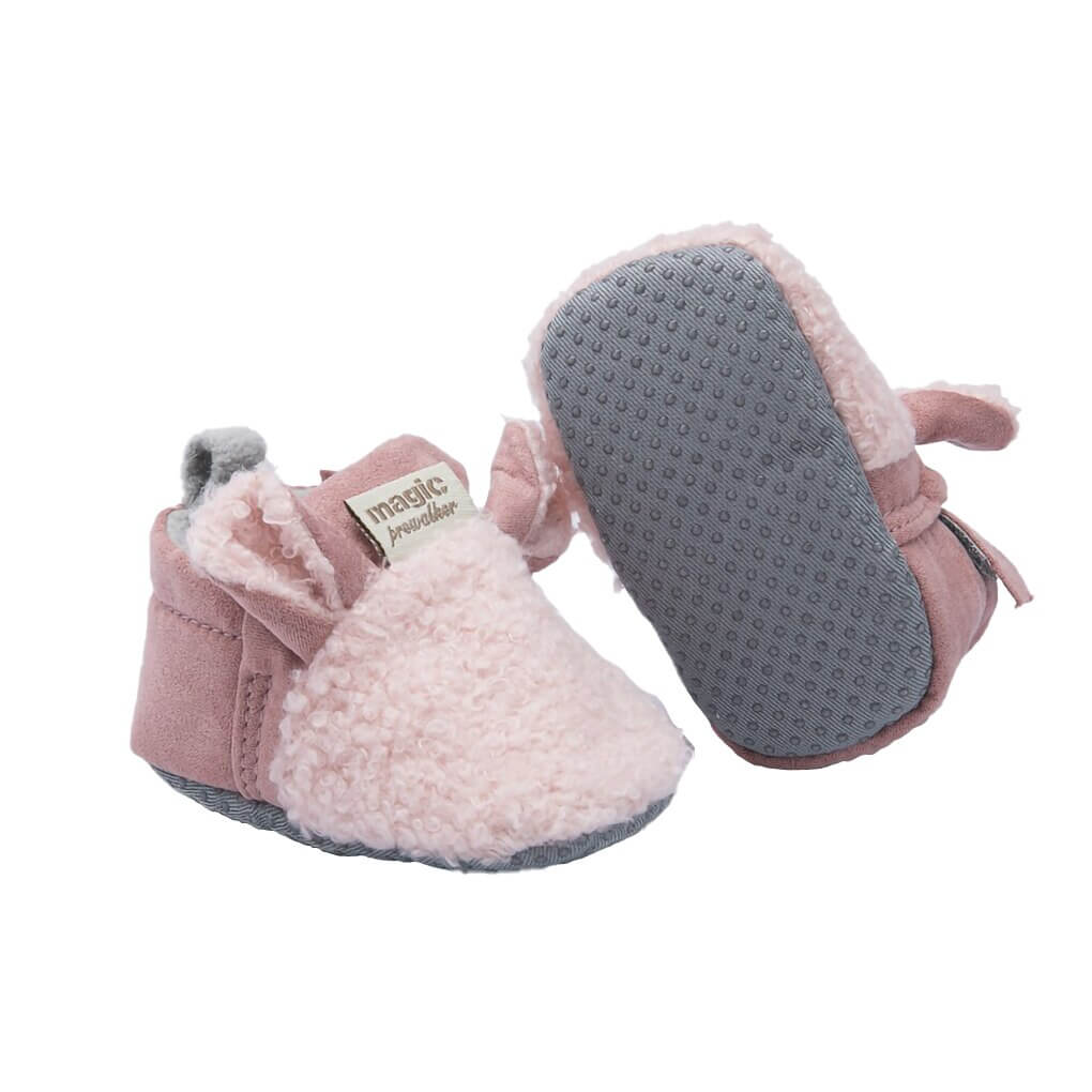 Zachte slipvaste loopschoentjes voor baby's met lammetjesmotief – Winterwonder Stapjeswarm