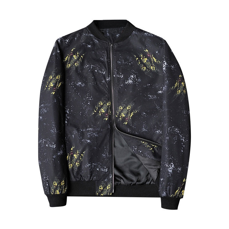 Heren Bomberjack met Abstracte Print - Enzo