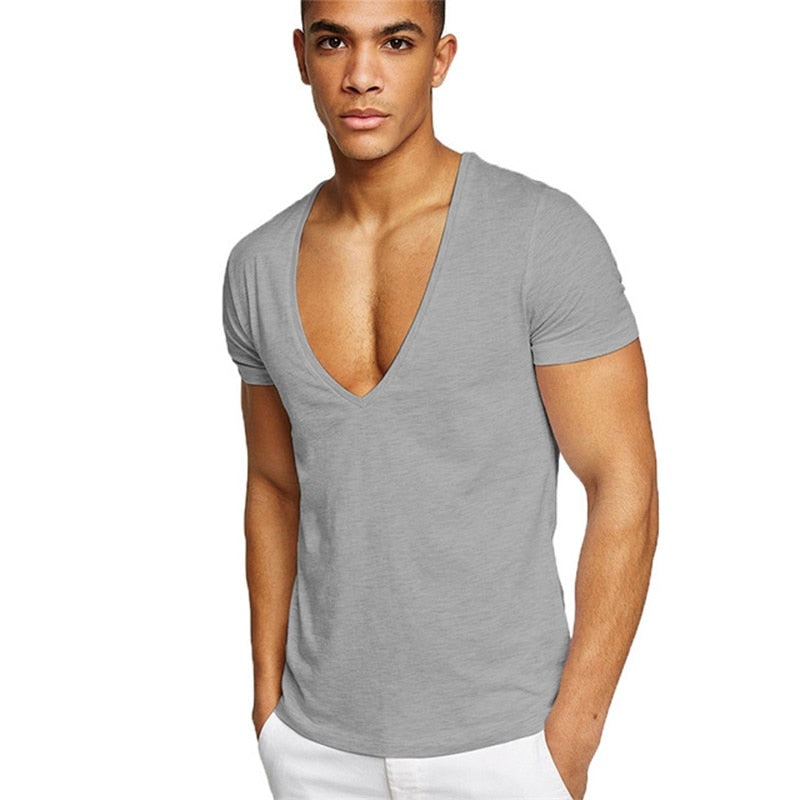 Lässig en figuuraccentuerend heren V-hals T-shirt – Jonas