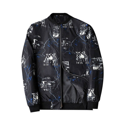 Heren Bomberjack met Abstracte Print - Enzo