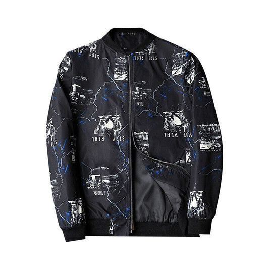 Heren Bomberjack met Abstracte Print - Enzo