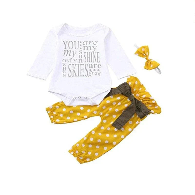 Baby-outfit met tekst & broekje met ruches – Herfstmagie-set
