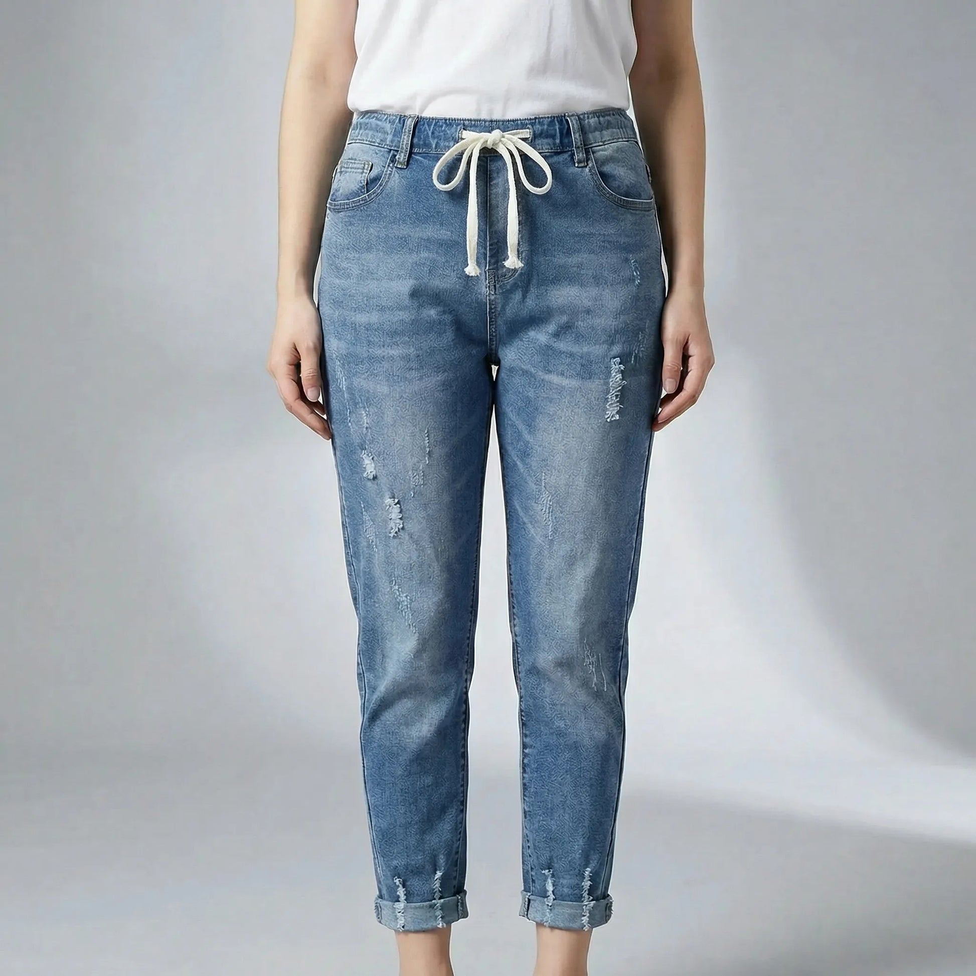 High-Waist Baggy Denim Harem Pants - Pam