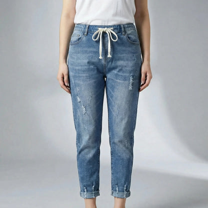 High-Waist Baggy Denim Harem Pants - Pam