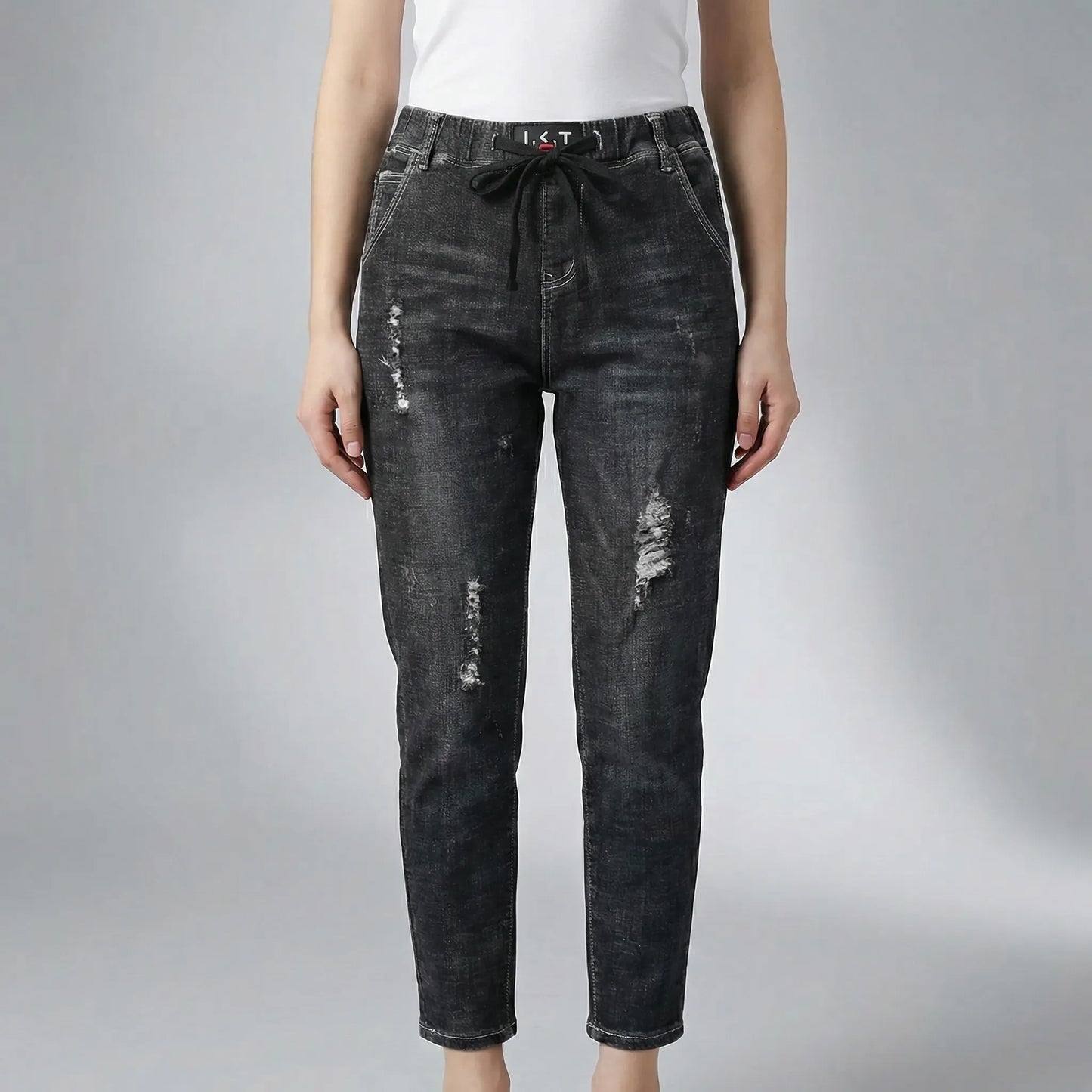 High-Waist Baggy Denim Harem Pants - Pam