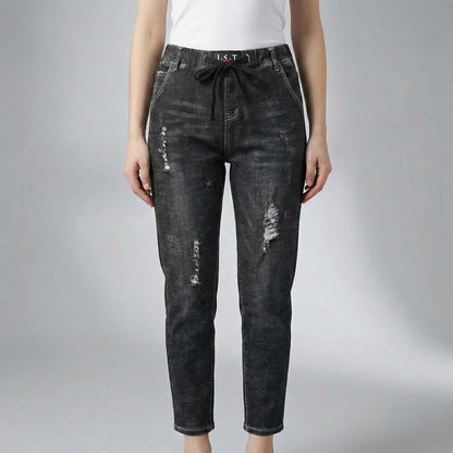 High-Waist Baggy Denim Harem Pants - Pam