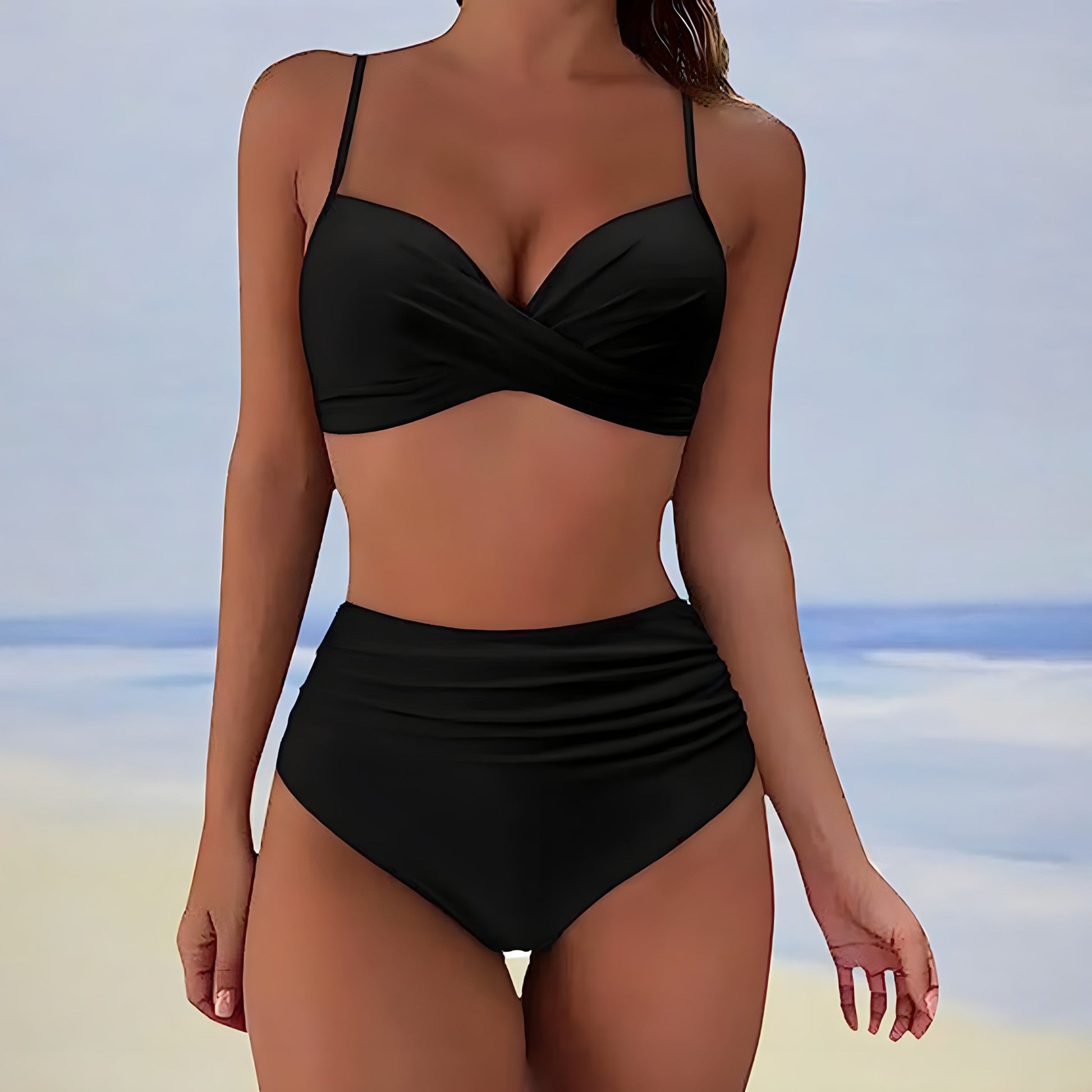 High-Waist Twist-Front Bikini Set - Patti