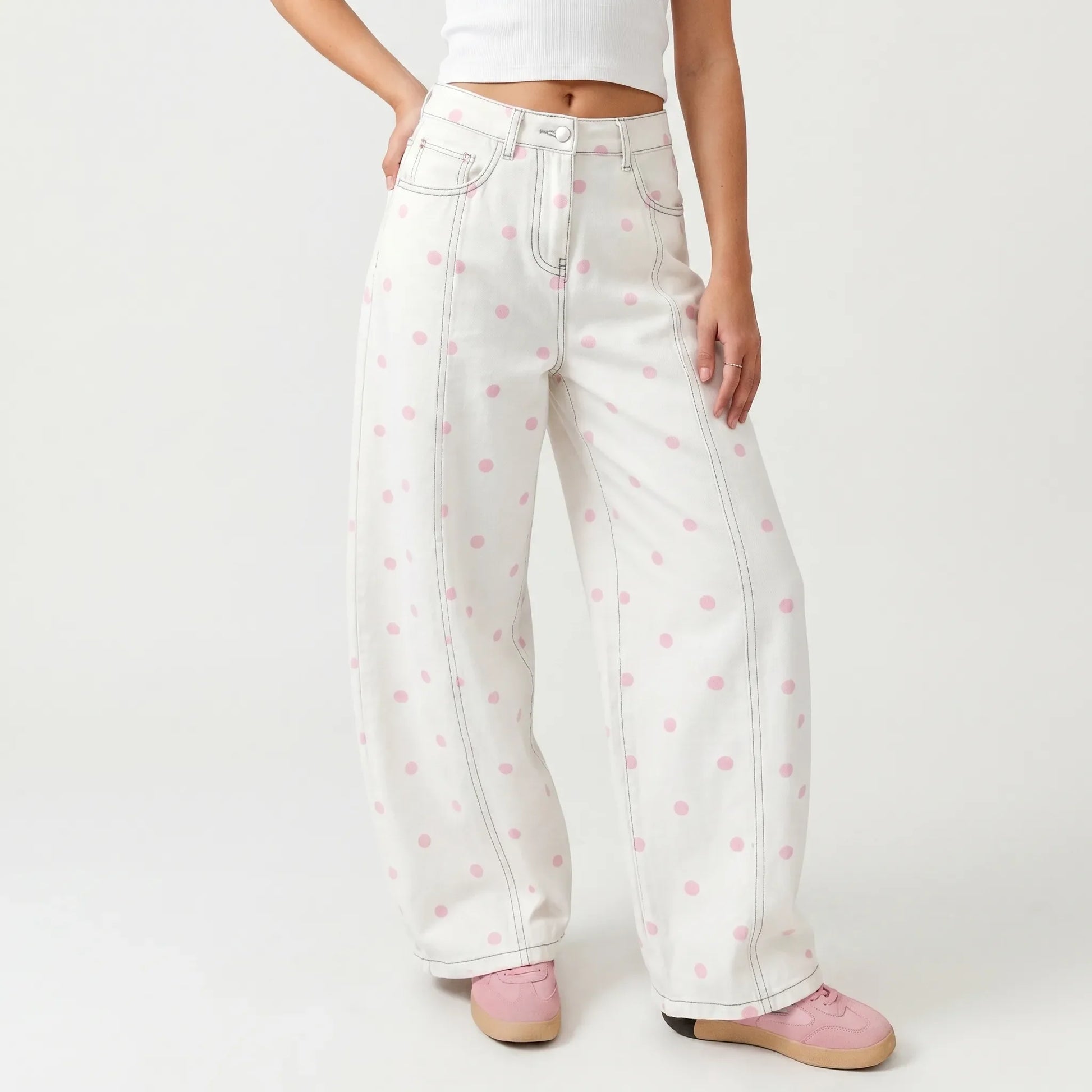 High-Waisted Barrel Trousers -  Sophia