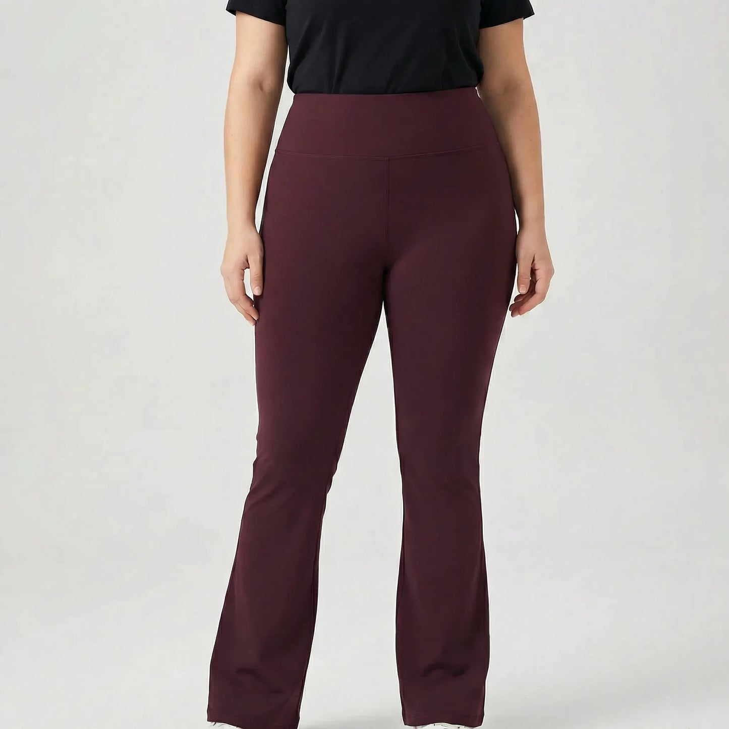 High-Waisted Flare Bootleg Plus Size Leggings - Joann