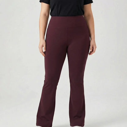High-Waisted Flare Bootleg Plus Size Leggings - Joann