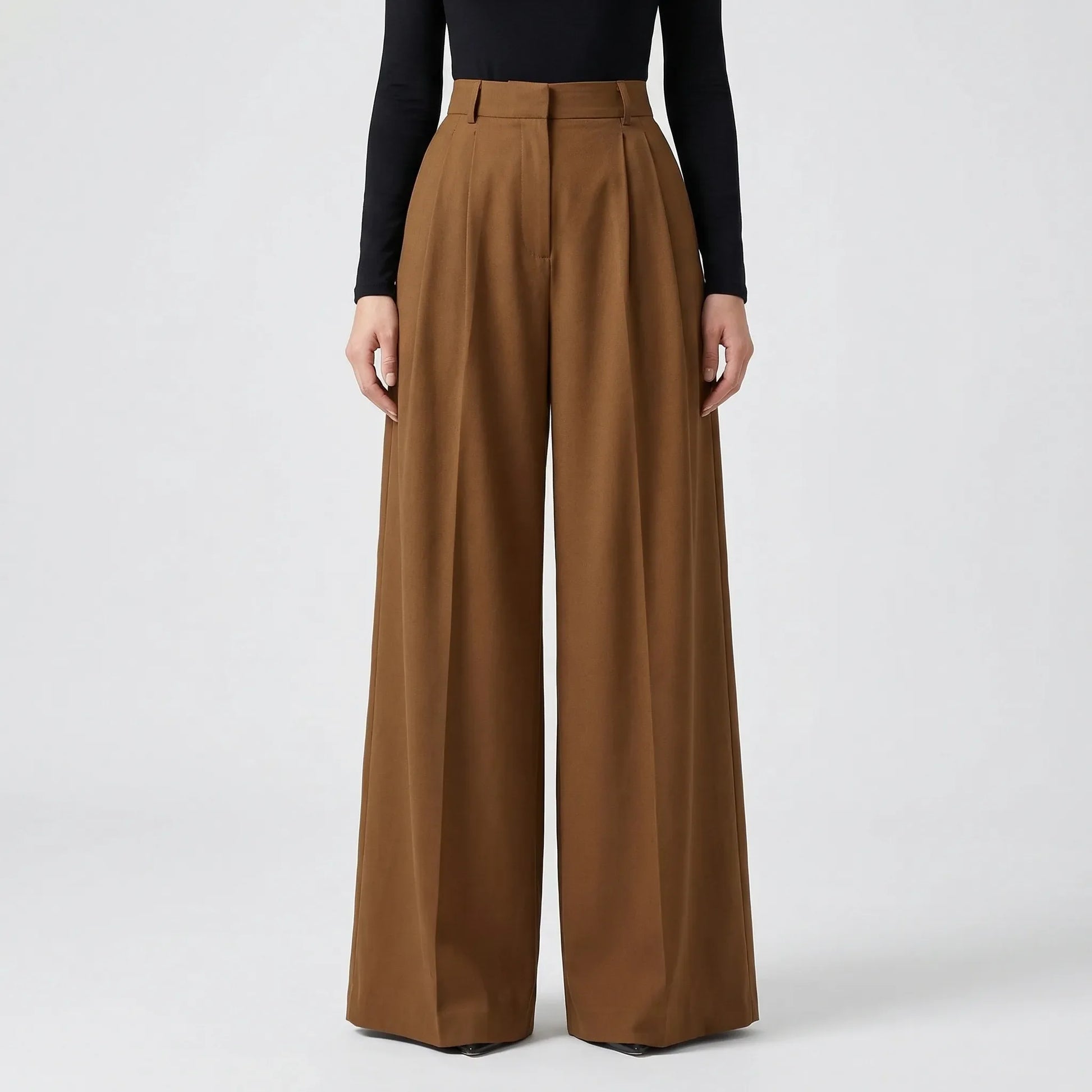 High-Waisted Wide-Leg Palazzo Trousers - Jane