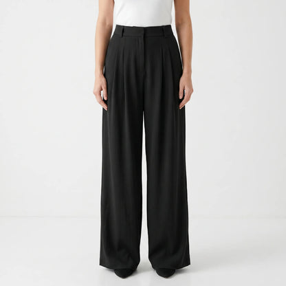 High-Waisted Wide-Leg Trousers - Flowtide