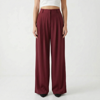 High-Waisted Wide-Leg Trousers - Flowtide