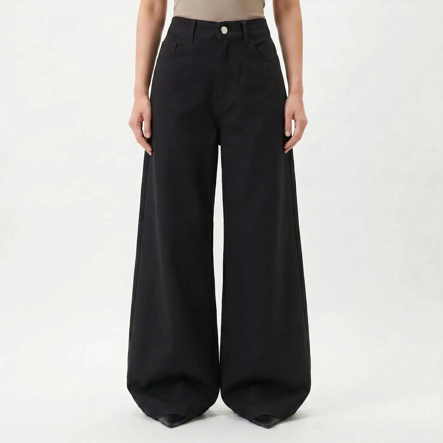 High-Waisted Wide-Leg Trousers -  Jeannie