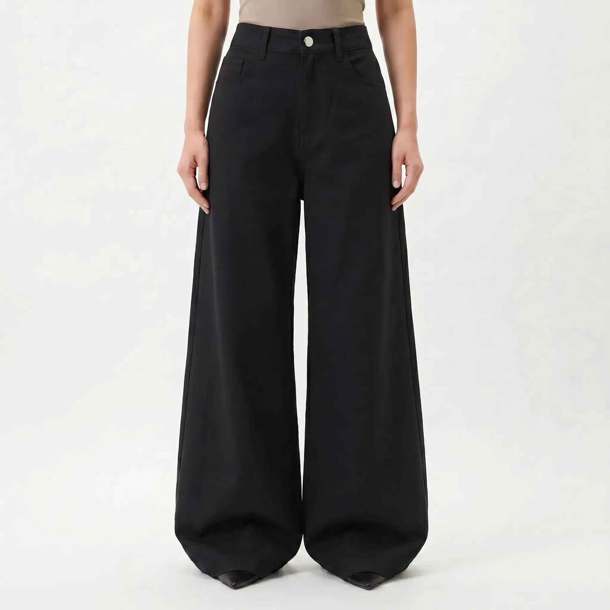 High-Waisted Wide-Leg Trousers -  Jeannie