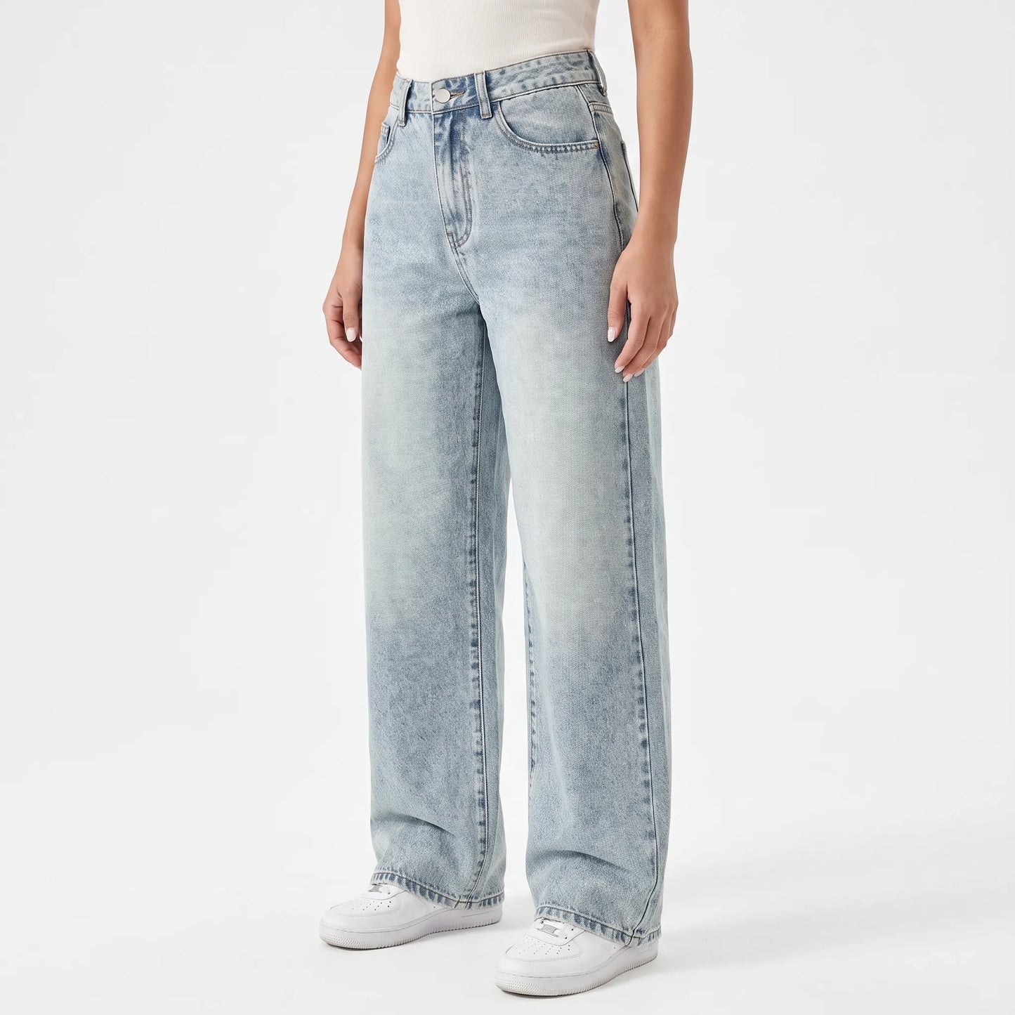 High-Waisted Wijde Dames Jeans -  May