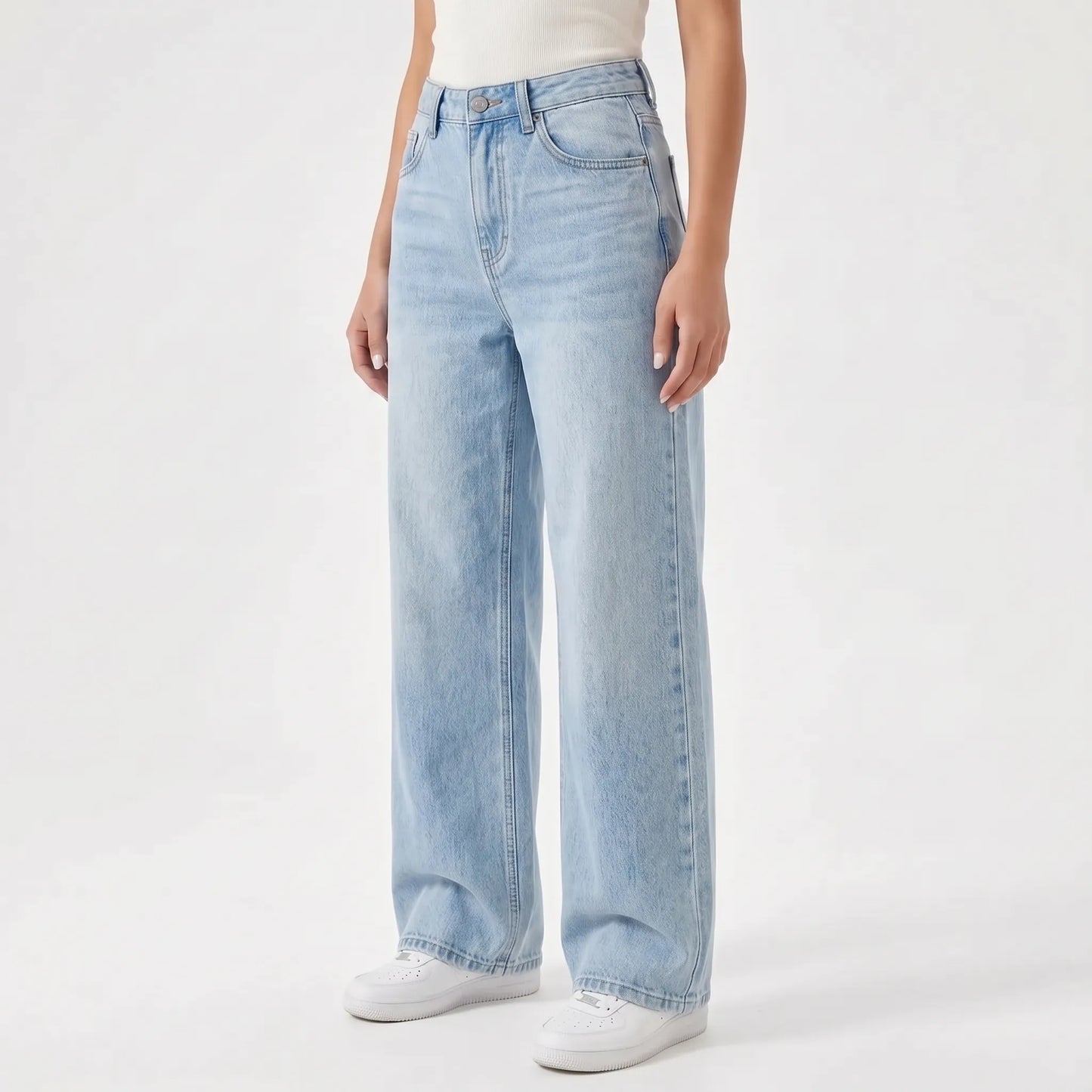 High-Waisted Wijde Dames Jeans -  May